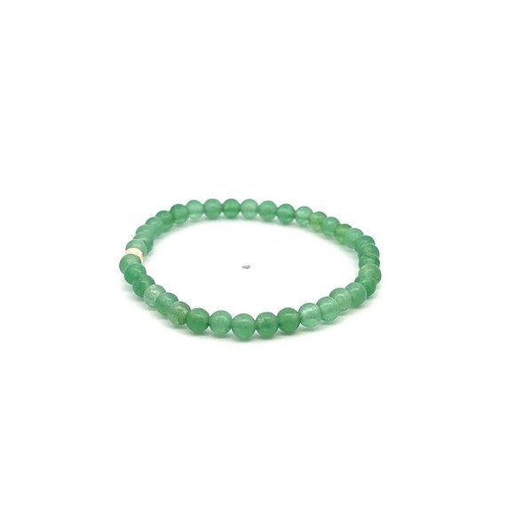 Natural Aventurine Gemstones Mini 4mm 18K Yellow Gold Charm Round Bead Faceted - Picture 3 of 5